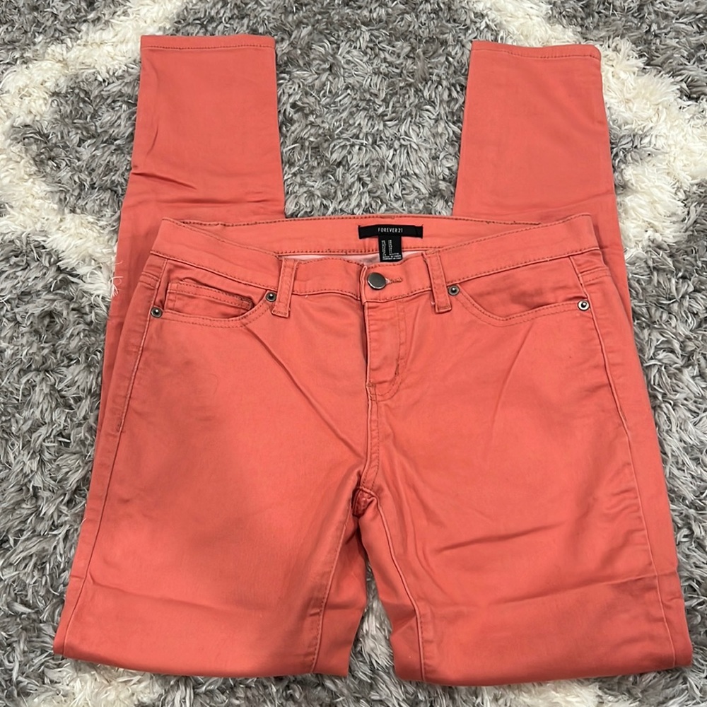 Forever 21 salmon skinny pants
